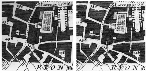 ROME, Details from G.B. Nolli's large Rome map (1748)