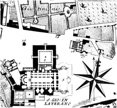 ROME, Details from G.B. Nolli's large Rome map (1748)