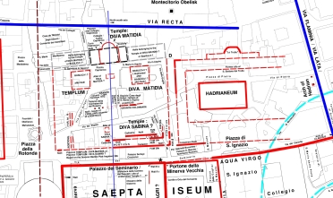 Karte CAMPUS MARTIUS Rom  Tempelkomplex Marsfeld Rom Hadrian Matidia Sabina Marciana
