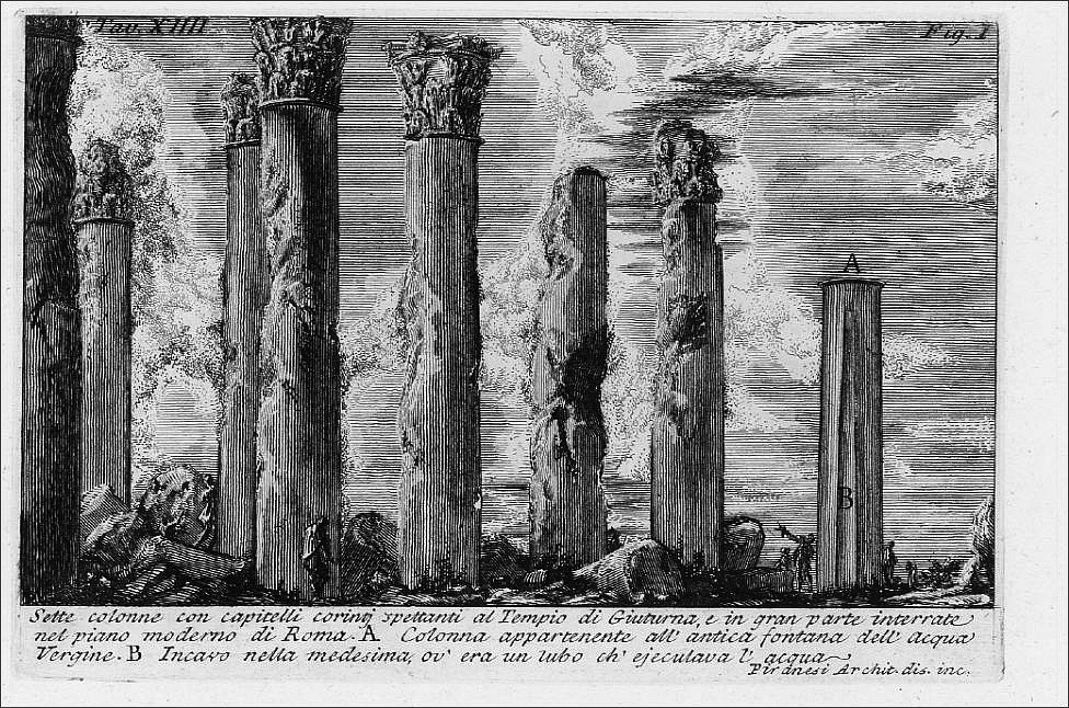  Piranesi 1756 - Tempelkomplex Marsfeld Rom Hadrian Matidia Sabina Marciana