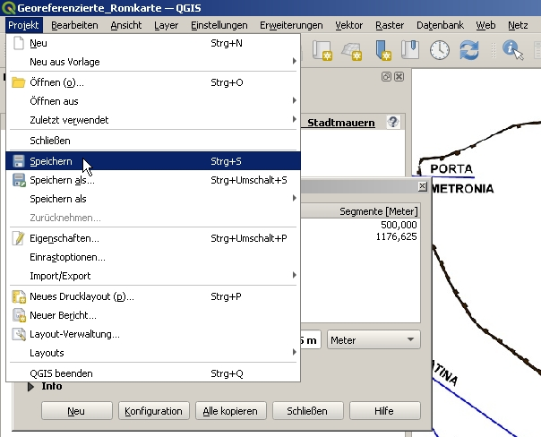 Georeferenzierte Romkarte, QGIS, Chrystina Häuber, Franz Xaver Schütz, 1