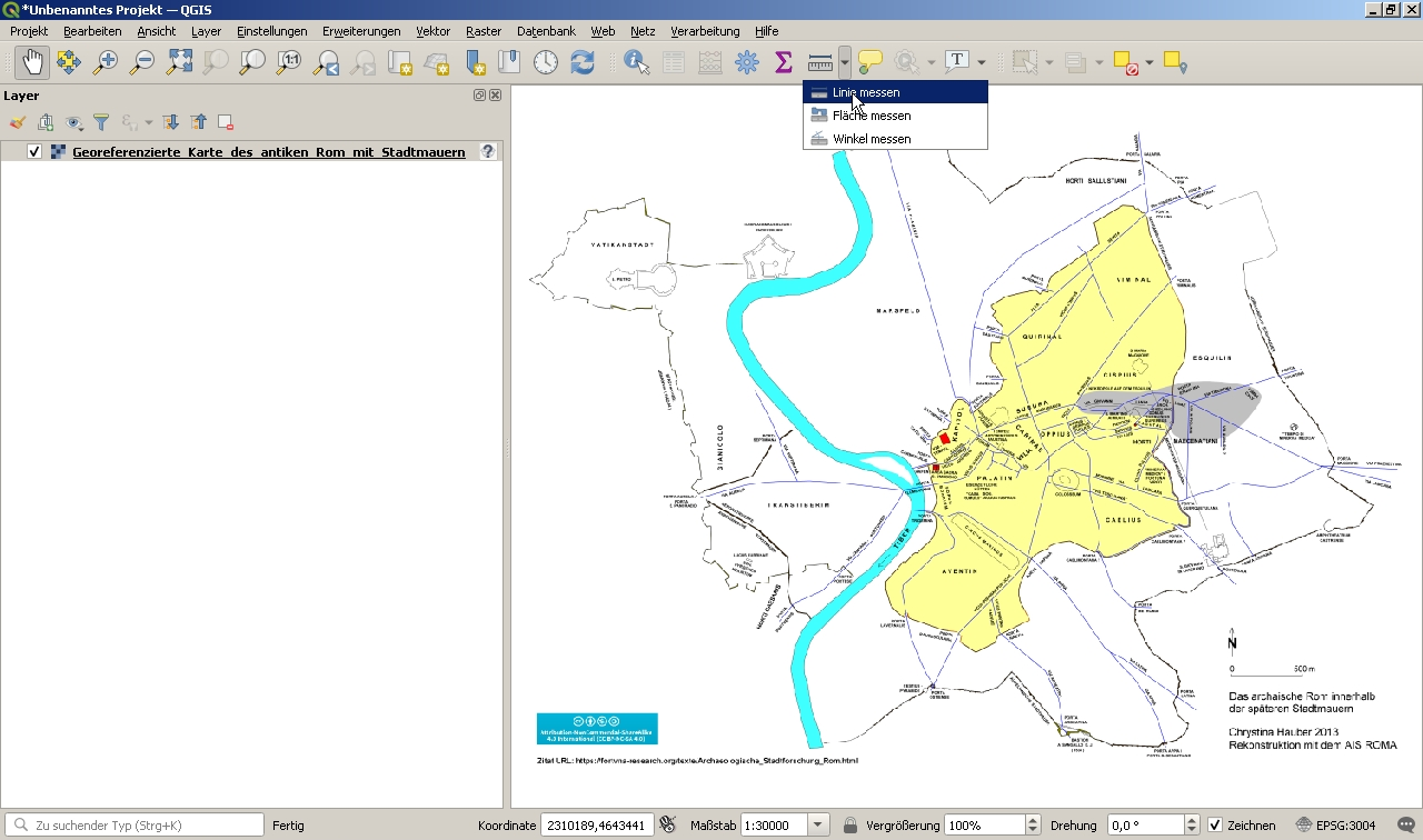 Georeferenzierte Romkarte, QGIS, Chrystina Häuber, Franz Xaver Schütz, 6