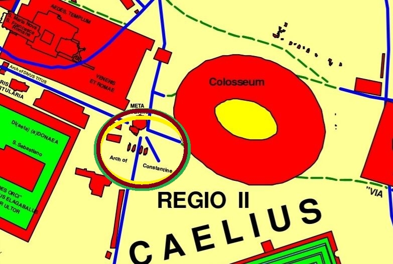 Konstantinsbogen Rom, Auschnitt Romkarte Chrystina Häuber
