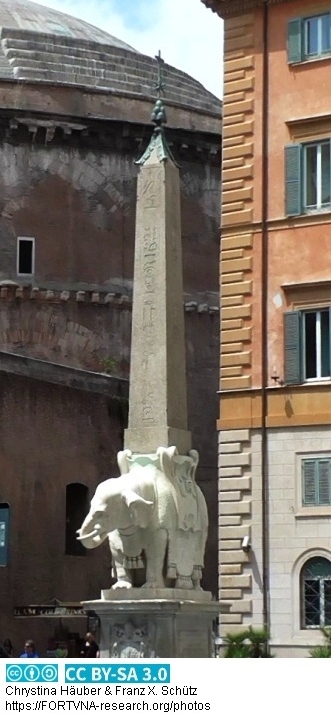 Obelisk, Rom, Piazza della Minerva,  Obeliscus Minerveus, Photos by Chrystina HÄUBER, Franz Xaver SCHÜTZ