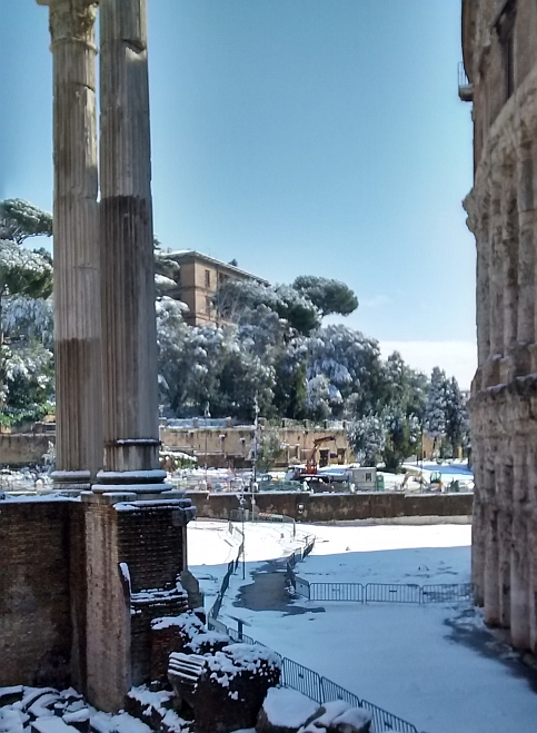 Schnee in Rom Marcellustheater Apollo Sosianus Tempel, Photo by Franz Xaver Schütz, Chrystina Häuber