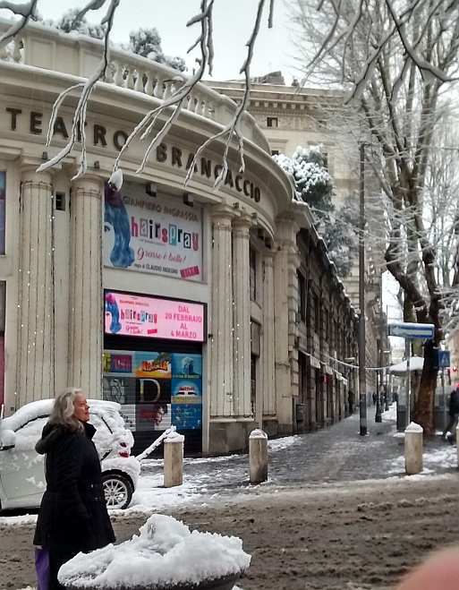 Schnee in Rom Teatro Branccacio, Photo by Franz Xaver Schütz, Chrystina Häuber