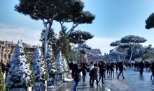 Schnee in Rom - Rom im Schnee , Via dei Fori Imperiali, Photos by Franz Xaver SCHÜTZ, Chrystina HÄUBER