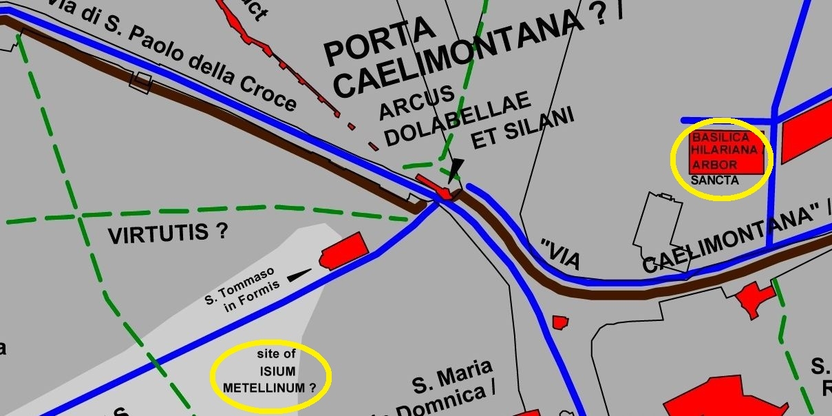 Romkarte Basilica Hillariana Arbor sancta ISIUM METELLINUM