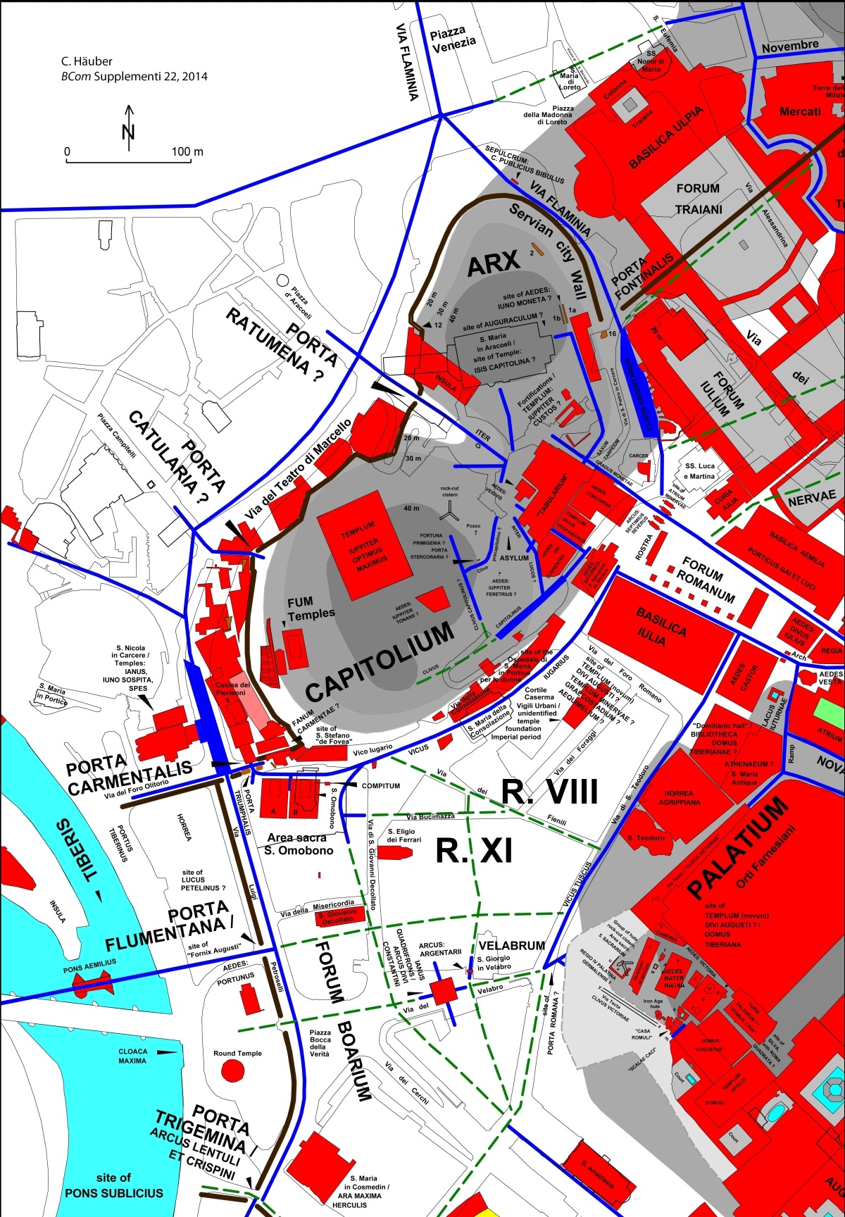 Stadtplan antikes Rom Kapitol Palatin AIS ROMA